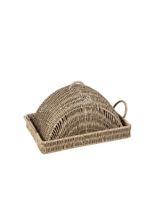 Espiel Wicker Rectangular Decorative Tray 34x24x18cm