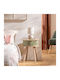 Round Side Table A-s Nysos Wooden Green L40xW40xH54cm.