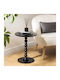 Round Side Table A-s Alix from Solid Wood Black W38xL38xH50cm