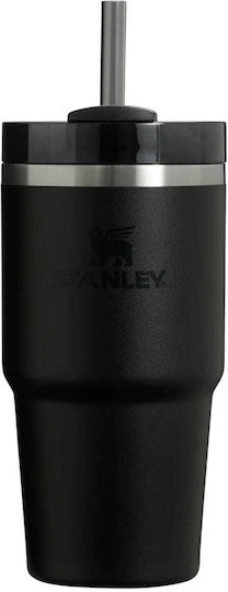 Stanley Quencher H2.0 FlowState Stainless Steel Thermos Glass BPA Free 590ml Black with Straw