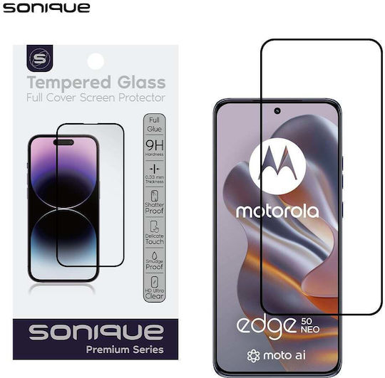 Hardy Glass Sonique Premium Series HD Full Cover 9H Motorola Edge 50 Neo 5G Black