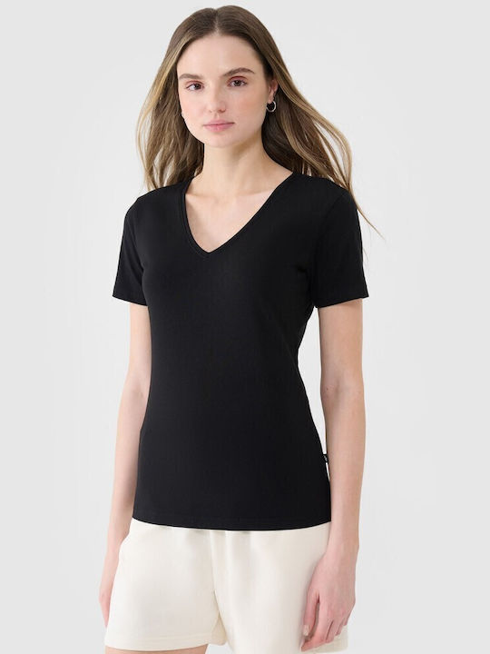 4F Γυναικείο T-shirt Μαύρο