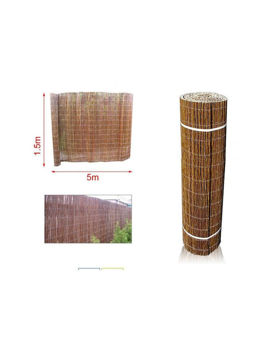 Bambuszaun Holz mit Ganzes Holz 1.5x5m 155249 Bambuszaun Holz mit Ganzes Holz 1.5x5m 155249