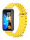 Curea Ceas Huawei Band 8 9 Mijobs Marine Silicon Respirabil Galben+Argintiu