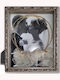 Tabletop Rectangle Wedding Crown Case / Photo Frame Wooden Silver 25x20cm