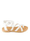 Sandale Casual Damă Din Piele Albe Sib-1099-(wht)