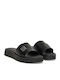 Leather Women's Flat Sandals Flatforms in Black Color