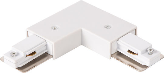 Conector L Track cu 1 circuit alb + Alimentare centrală