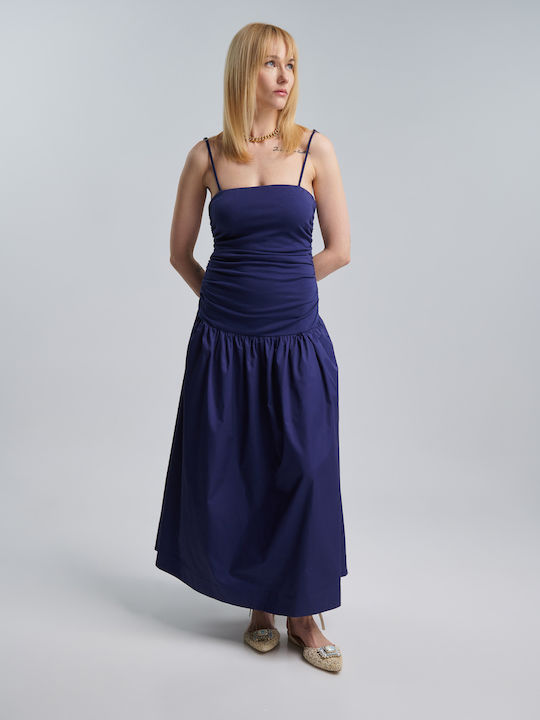 Καλοκαιρινό Maxi Φόρεμα Navy Blue