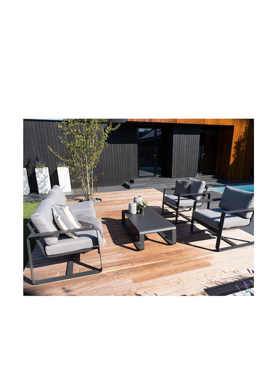Garten- und Outdoor-Möbelsets Amalf 4 Stück Aluminium mit Kissen
