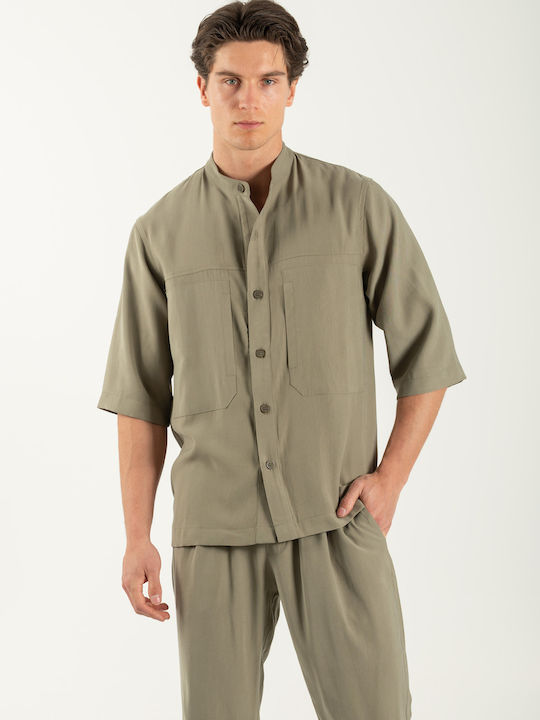 Vittorio Artist Μακρυμάνικo Overshirt Olive Λαδί