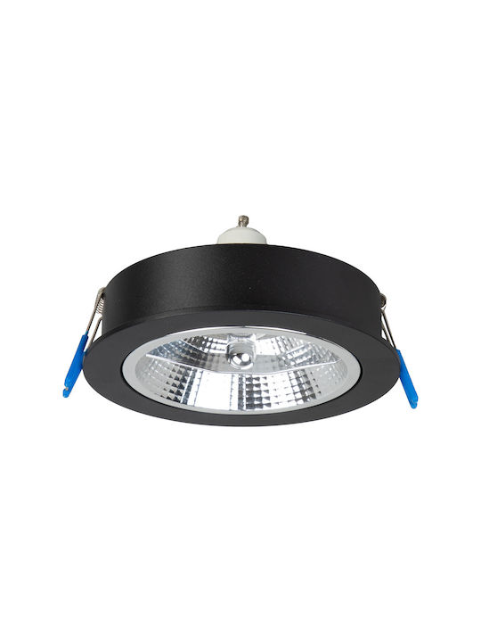 Eko Light Χωνευτό Σποτ με Ντουί GU10 Μαύρο 1τμχ