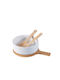 Espiel Wooden Salad Bowl with Salad Spoons White 20.5x30.5x9.5cm