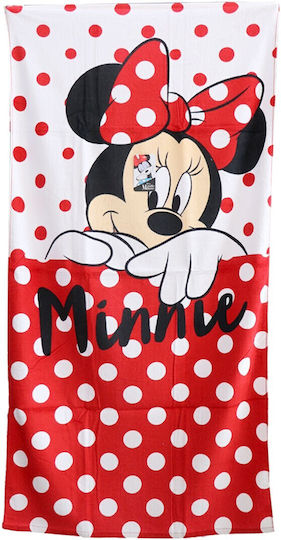 Disney Minnie Mouse Cotton Kids' Beach Towel 70x140cm Ye18242 White 70x140cm