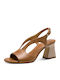 Leather Sandals Tabac Brown