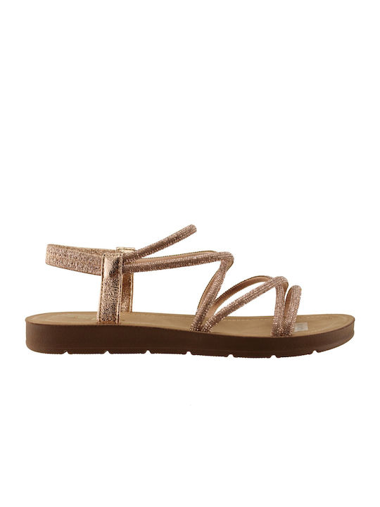 Sabino Women's Flat Sandals in Gold Color