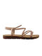 Women's Flat Sandals in Gold Color