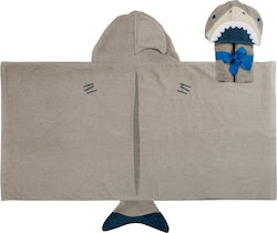 Kid's Hooded Towel Grey Shark