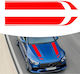 Set 2 Adhesive Stickers Tuning Model "hood Stripes V1" Size 85 X 12 Cm Color Red