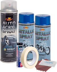 Complete Repair Painting Kit Wheels In Metallic Blue Color V2