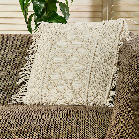 Whitegg Калъф За Възглавница D0324 От 100% Памук Екрю 45x45см