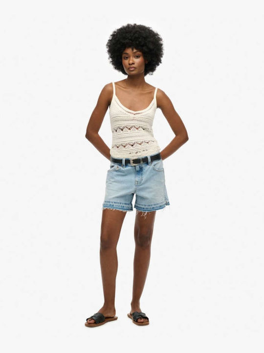 Superdry Cut Off' Γυναικείο Τζιν Σορτς Denim