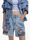 Inidan Γυναικεία Βερμούδα Τζιν Denim