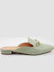 Mules mit Absatz in Türkis Farbe