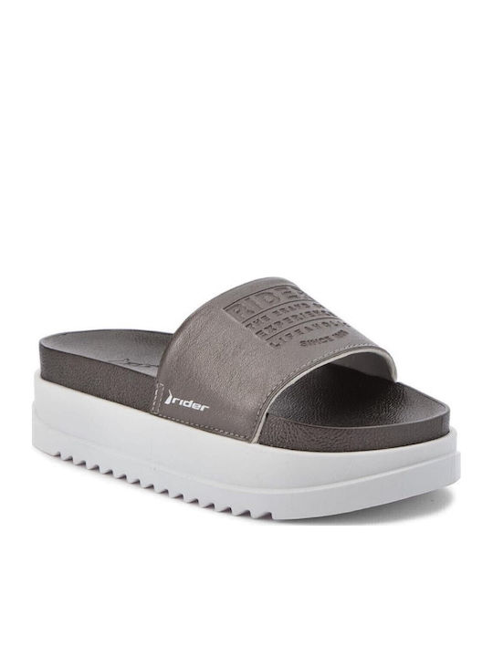 Women's Platform Flip Flops Silver