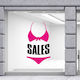 Sommerfenster Bikini-Verkauf 100x60cm
