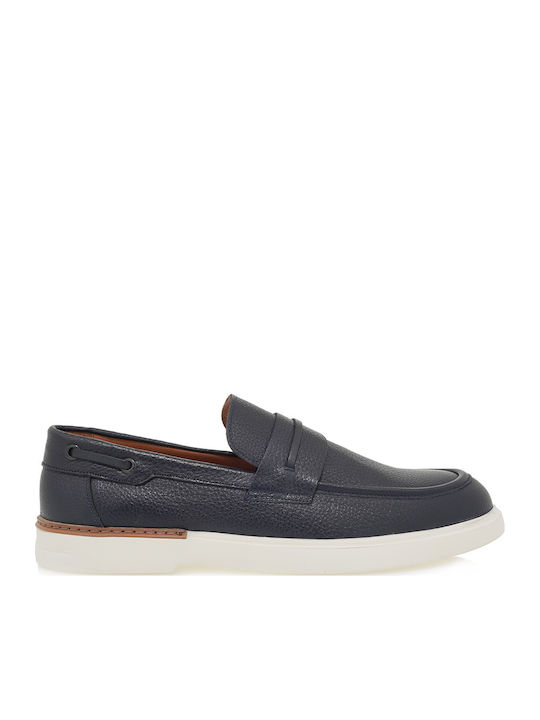 Δερμάτινα Ανδρικά Loafers σε Μπλε Χρώμα