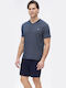 Minerva Bull Men's Summer Pajama Bermuda Marin
