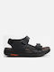 Leder Herrensandalen in Schwarz Farbe