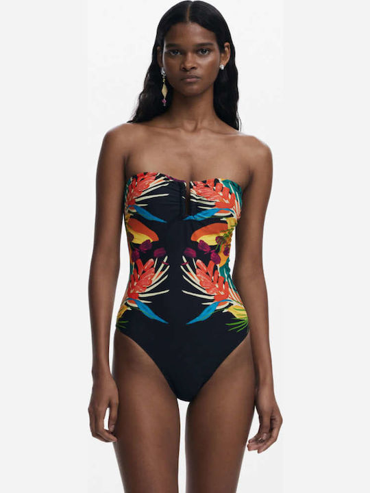 Bahamasa Ii Badeanzug Blumen Schwarz