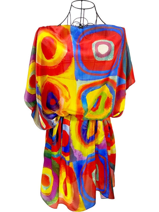 Cc24 Women's Poncho Dress Yellow Red One Size Intl