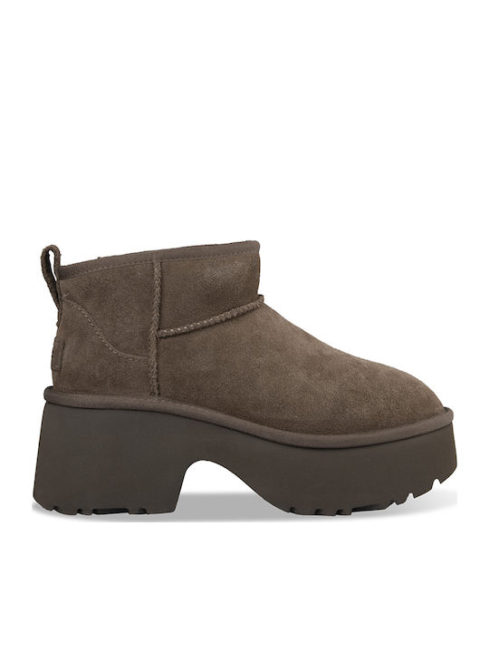 Classic Ultra Mini Women's Ankle Boots Beige