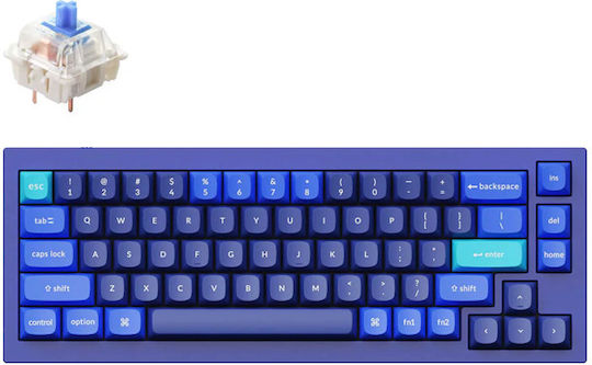 Keychron Q2 Q2-J2 Tastatură Mecanică de Gaming cu Comutatoare Gateron G-Pro Brown și Iluminare RGB Engleză SUA Albastră