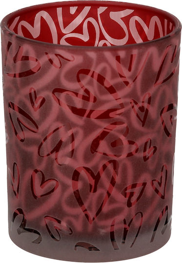 ArteLibre Laterne Glas Rot 10x10x13cm 1Stück