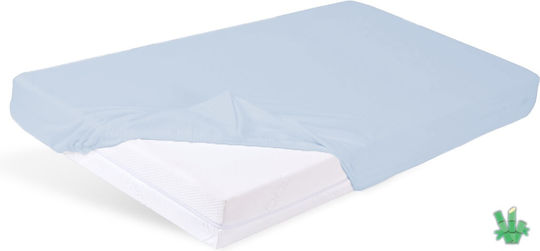 Matex Baby Sheet Crib Flannel Fitted Light Blue 80x160cm