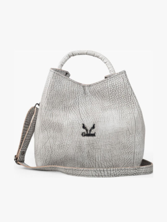 Genui Leather Leather Women's Bag Handbag Gray