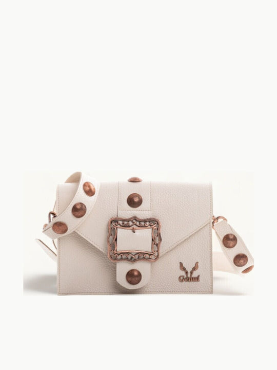 Genui Leather Leather Women's Flap Bag Beige
