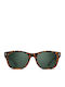 Smooder Unisex Sonnenbrille mit Braun Schildkröte Kunststoff Gestell und Grün Linse