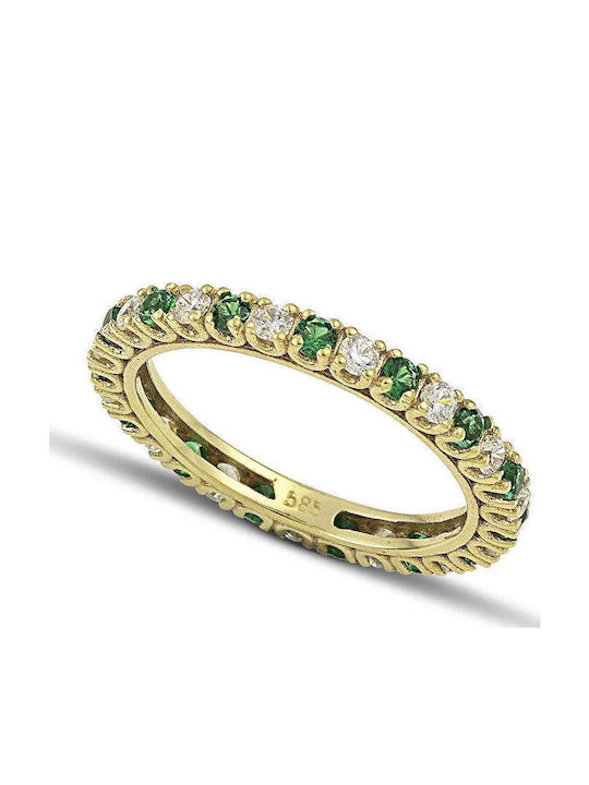 Themelidis Jewels Γυναικείο Δαχτυλίδι Ολόβερο με Ζιργκόν από Χρυσό 14Κ