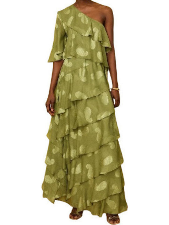 bsb maxi dress Maxi wrap dress with ruffles - Gold label