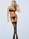BH, Slip, Strumpfhalter, Strümpfe Set Schwarz