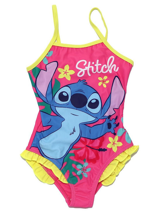 Disney Lilo & Stitch Παιδικό Μαγιό Ολόσωμο Ροζ