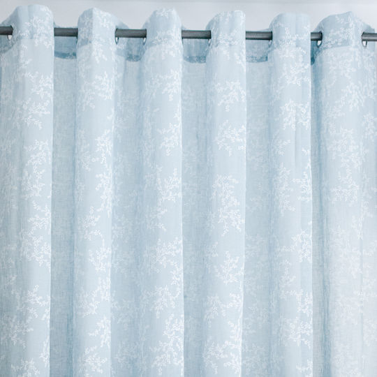 My Home Luxury Curtains With Grommets Light Blue 280x270cm