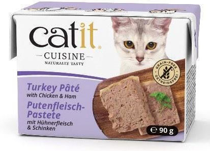 Catit Nassfutter für Katzen in Dose mit Türkei, Huhn, Schinken und Leber 95gr