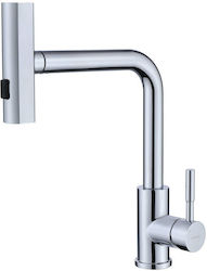 H2O Eclipse Kitchen Faucet with Pull-Out Spray Silver