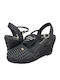 Erden Women's Leather Platform Espadrilles Black